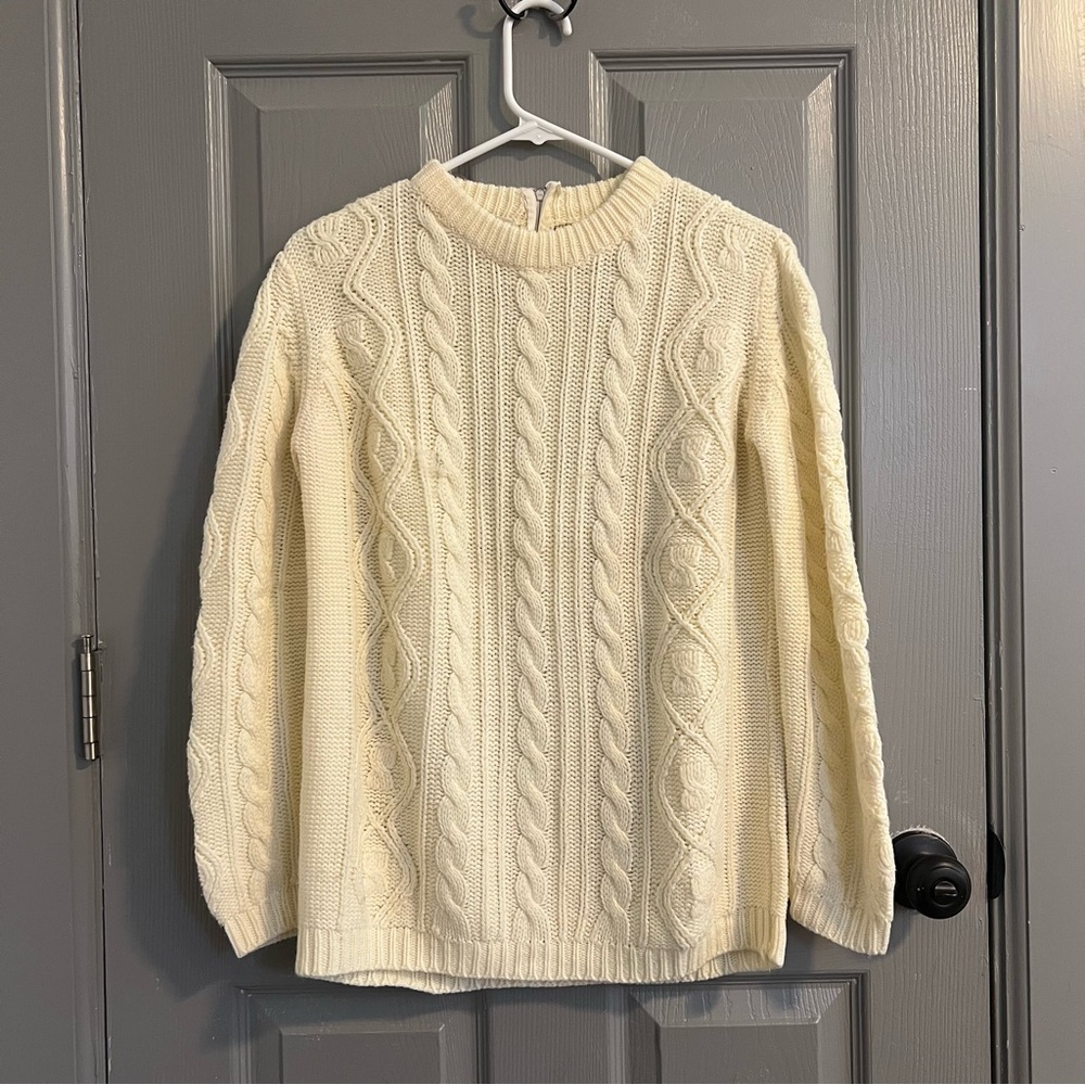 Expressly for Joyce Cream Knit Sweater Vintage 80s Prep Gilmore - Picture 1 of 5